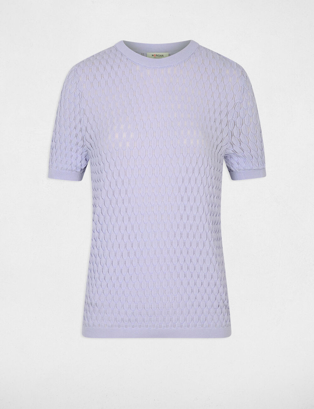Jersey fino cuello redondo morado mujer