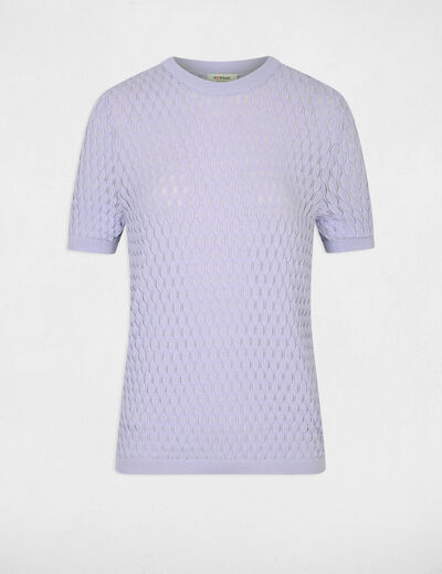 Jersey fino cuello redondo morado mujer