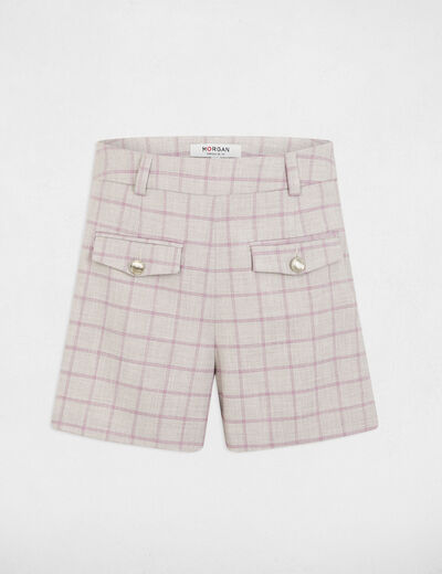 Short talle alto estampado multicolor mujer