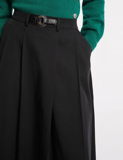 Falda evas&eacute; de talle alto negro mujer
