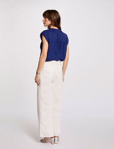Blusa sin mangas azul eléctrico mujer
