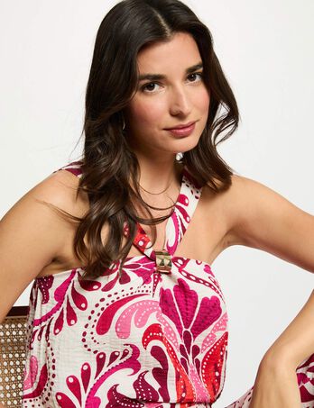 Top de cuello alto multicolor mujer