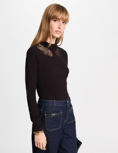 Camiseta manga larga negro mujer