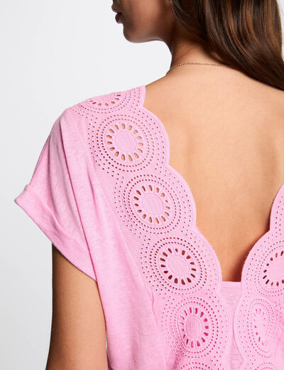Camiseta manga corta rosa mujer