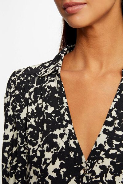 Camisa manga larga estampado abstracto multico mujer