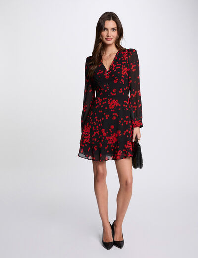 Vestido acampado estampado multicolor mujer