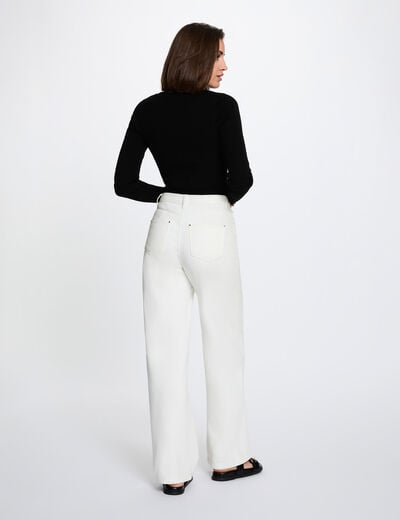 Jersey ajustado con cuello en V negro mujer