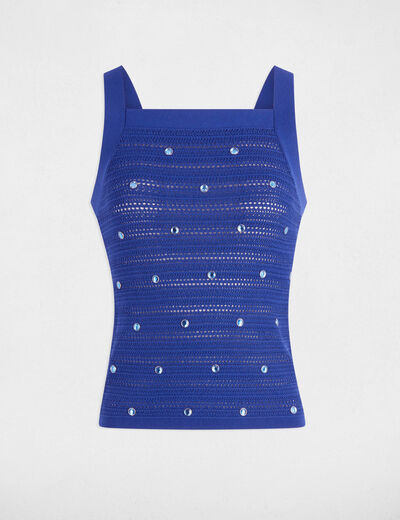 Top punto tirantes anchos azul eléctrico mujer