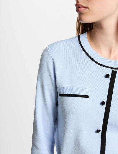 Jersey cuello redondo azul cielo mujer