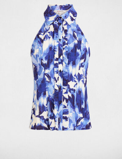 Camisa sin mangas estampada multicolor mujer