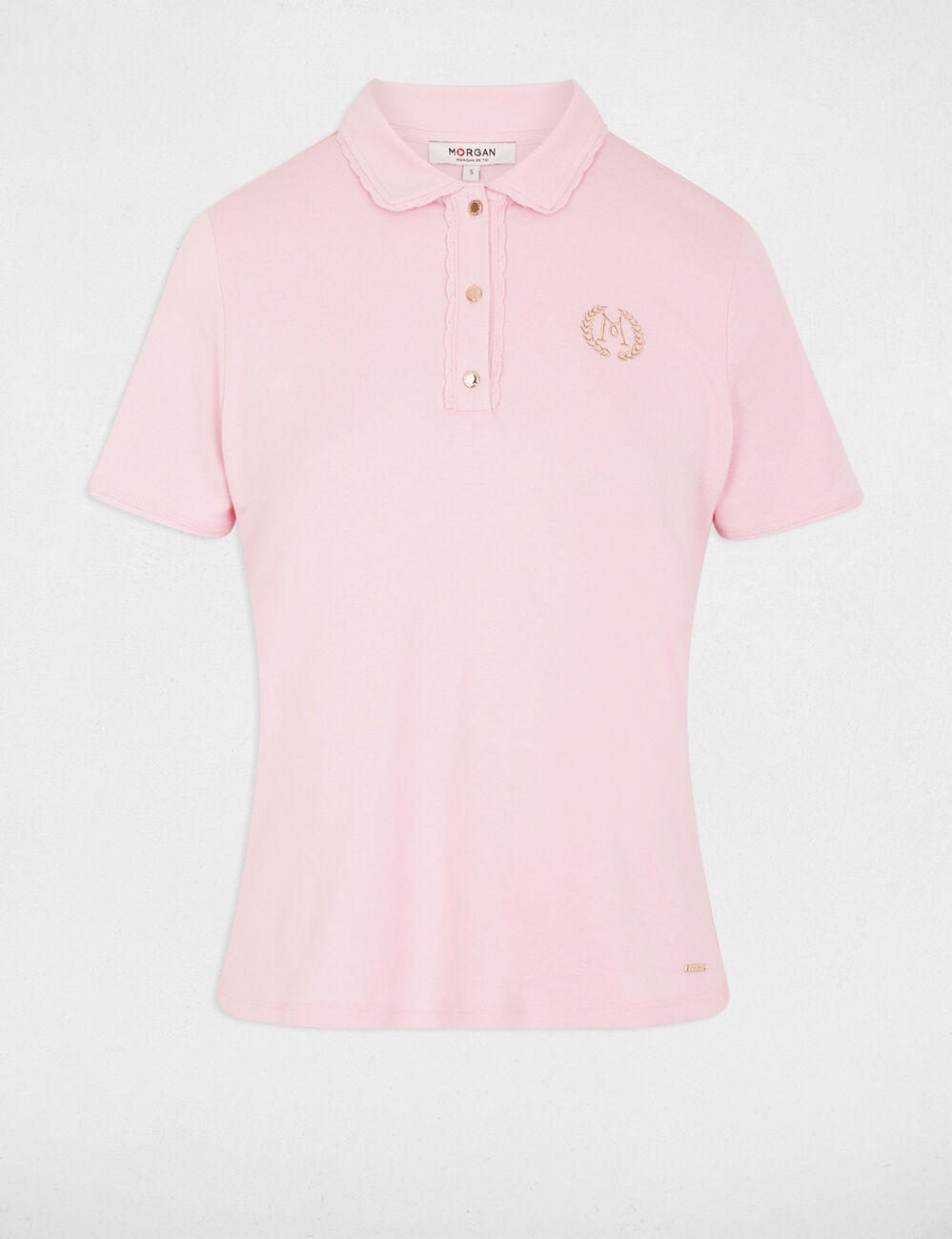 Punto ligero con cuello con solapa rosa mujer