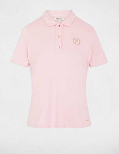 Punto ligero con cuello con solapa rosa mujer
