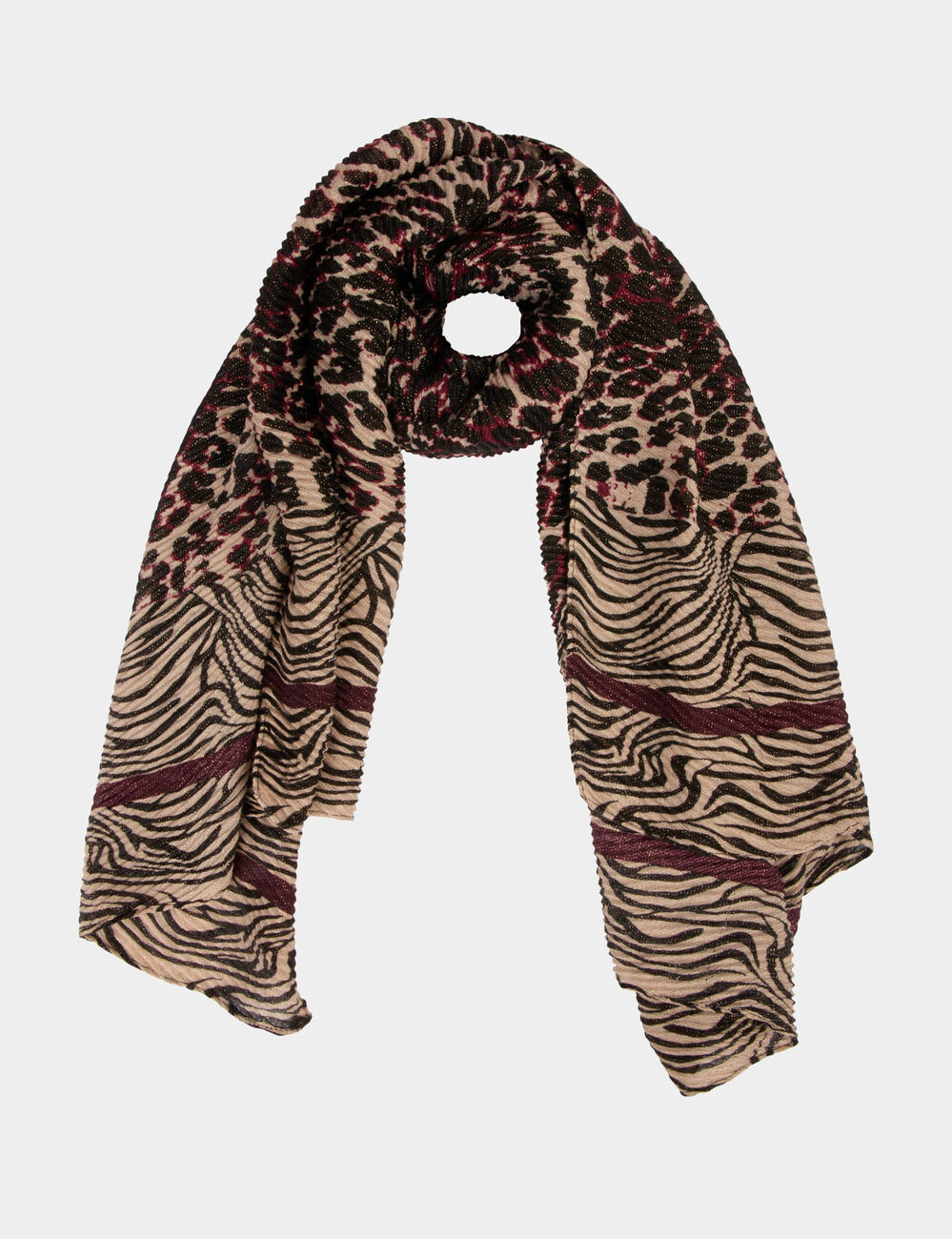 Pa&ntilde;uelo plisado multicolor mujer