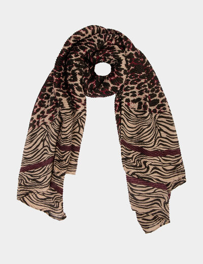 Pa&ntilde;uelo plisado multicolor mujer