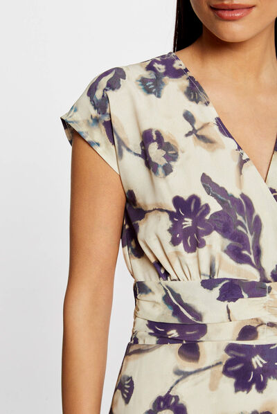 Vestido ajustado estampado floral multicolor mujer