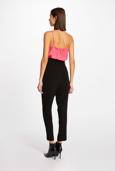 Top tirantes finos con botones fucsia mujer