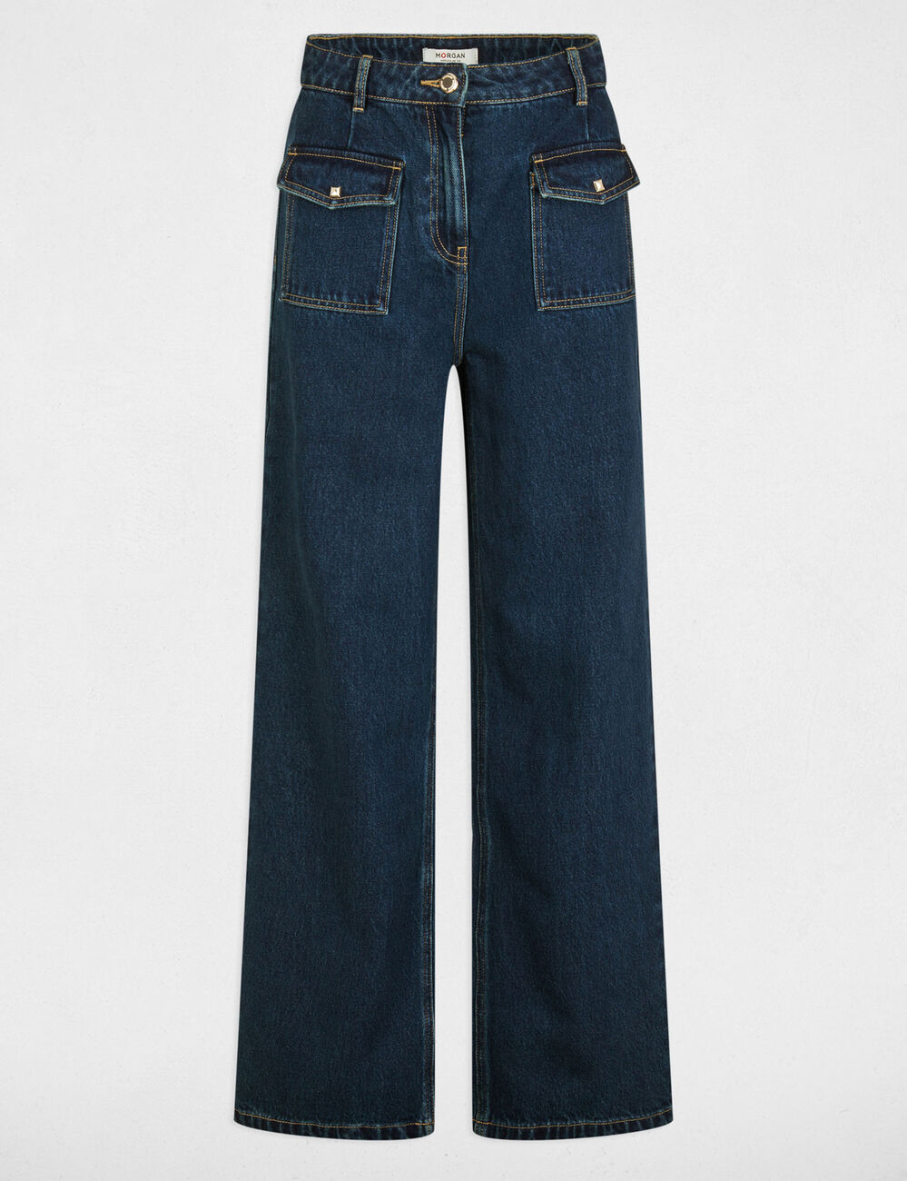 Vaquero pernera ancha denim crudo mujer