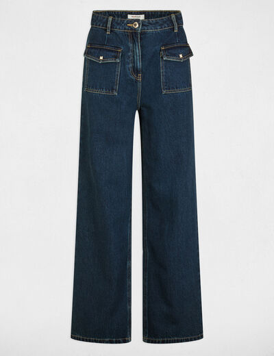 Vaquero pernera ancha denim crudo mujer