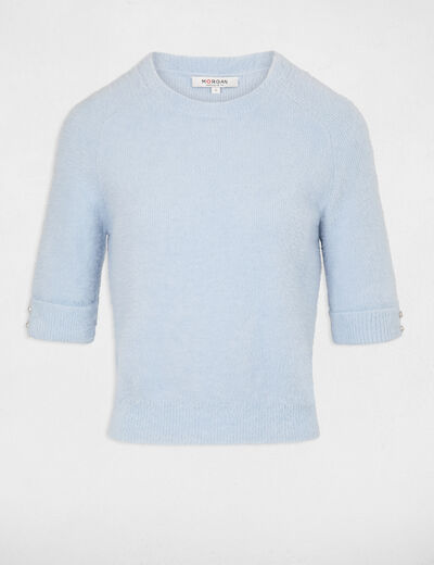 Jersey manga corta azul claro mujer