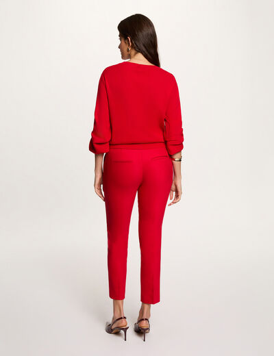 Pantal&oacute;n city recto estilo corto rojo mujer