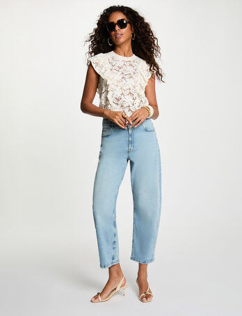 Pantal&oacute;n vaquero recto denim doble stone mujer