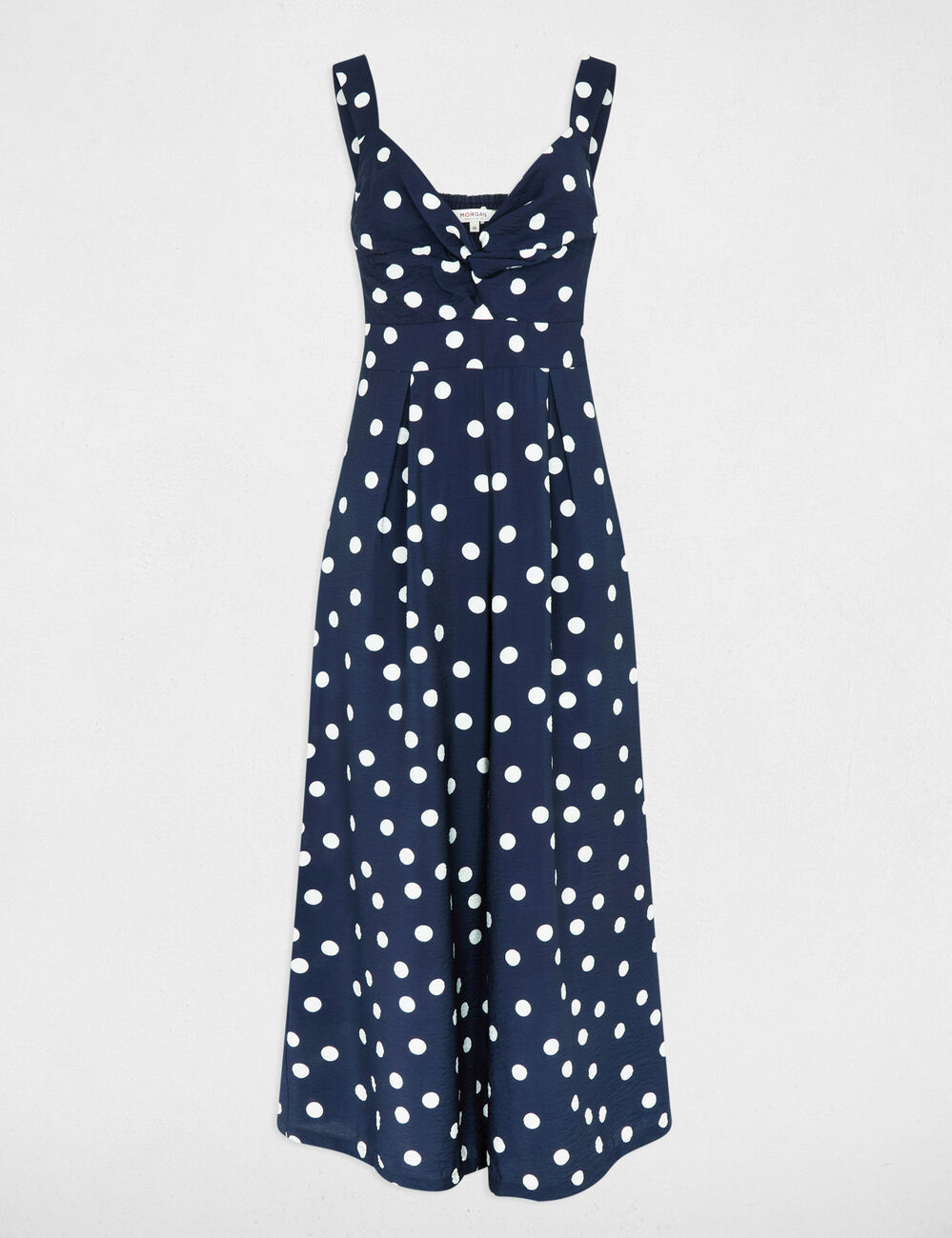 Mono fluido de lunares azul marino mujer