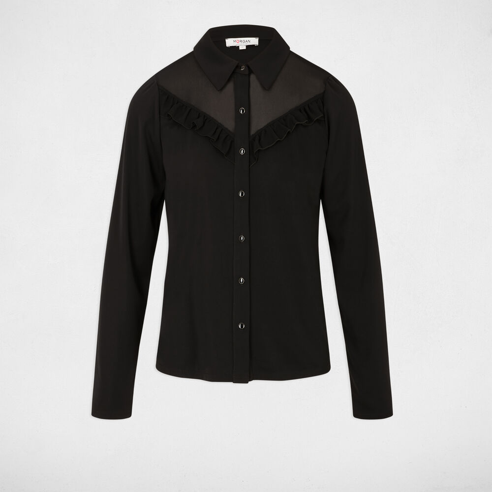 Camiseta manga larga negro mujer