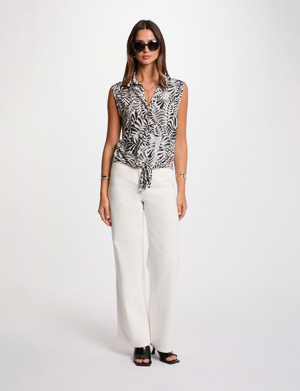 Top sin mangas multicolor mujer