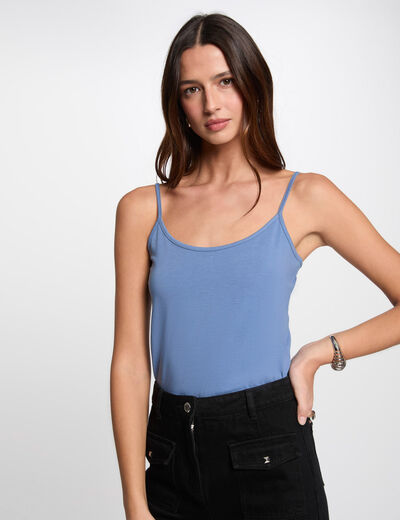 Top con tirantes finos bleu gris mujer