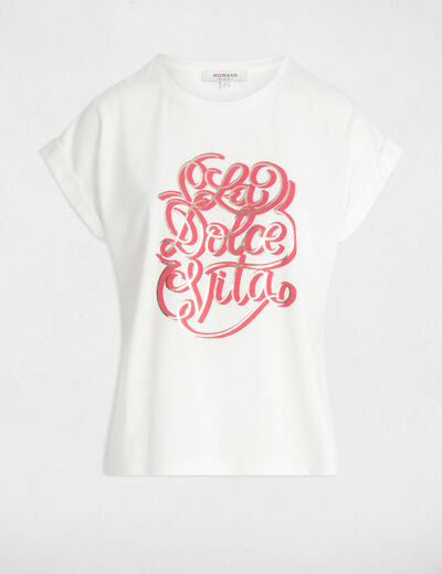 Camiseta con mensaje blanco mujer