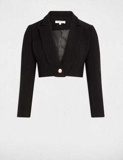 Chaqueta recta y corta negro mujer