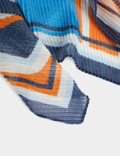 Fular plisado estampado multicolor mujer