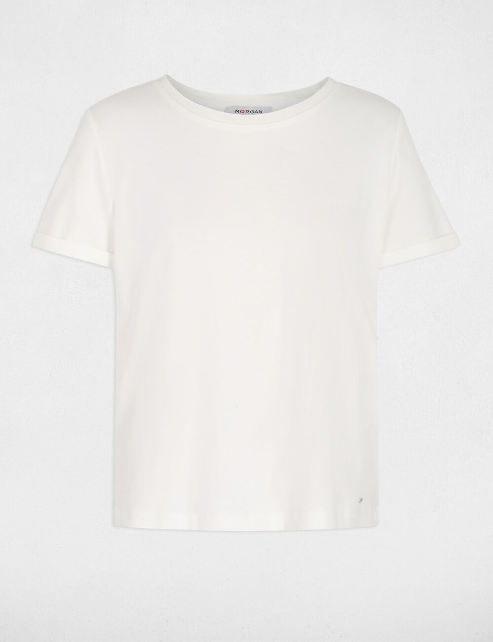 Camiseta de manga corta blanco mujer