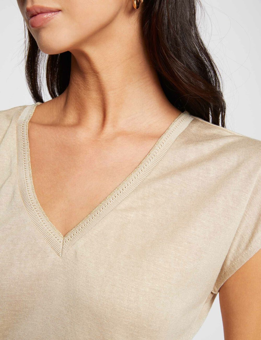 Camiseta de manga corta arena mujer