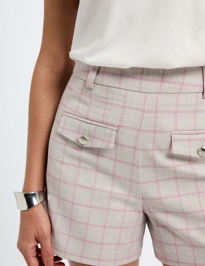 Short talle alto estampado multicolor mujer