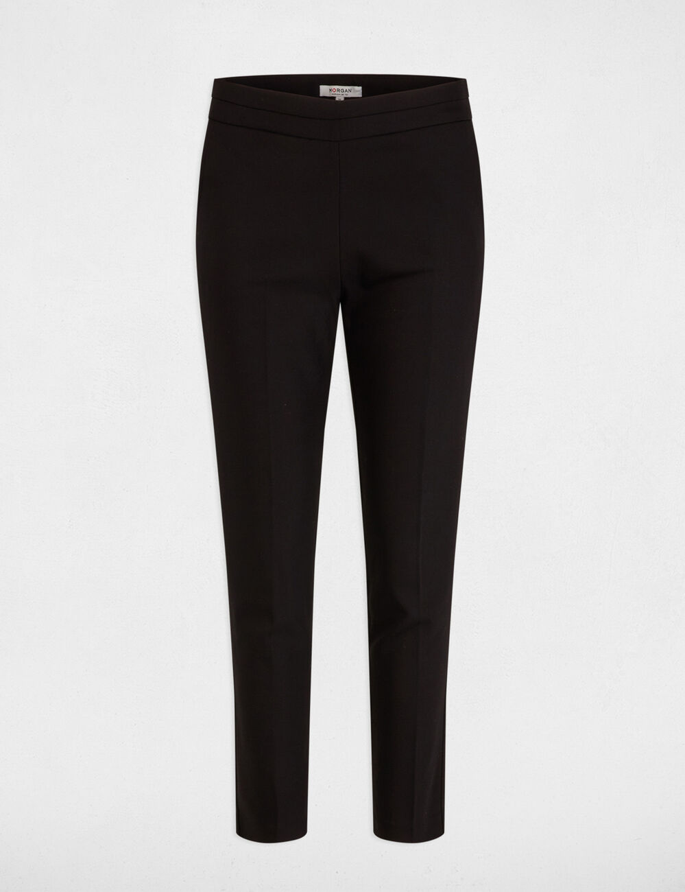 Pantalón cigarette estilo corto negro mujer