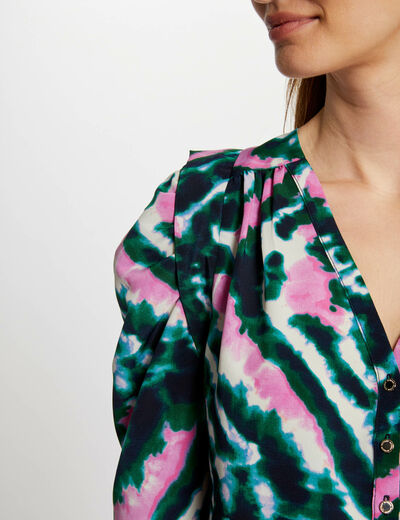 Camisa manga 3/4 estampada multico mujer