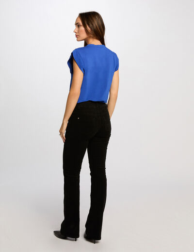 Camiseta manga corta azul eléctrico mujer