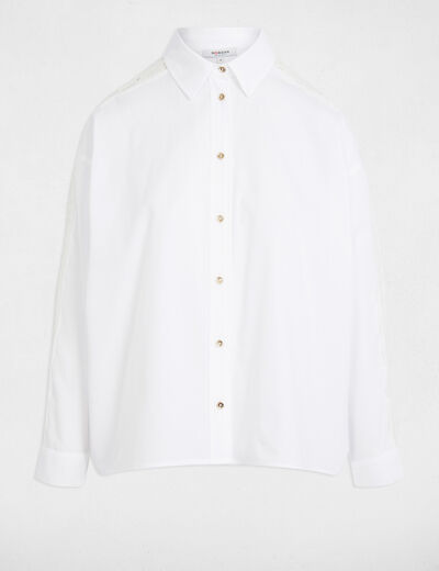 Camisa manga larga blanco mujer