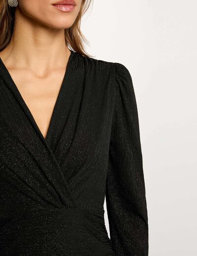 Vestido corto ajustado negro mujer