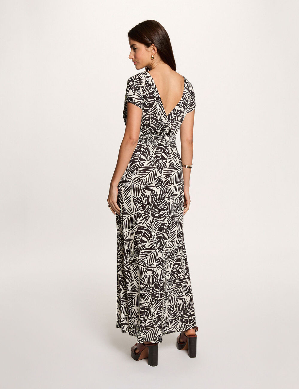 Vestido largo fluido multicolor mujer
