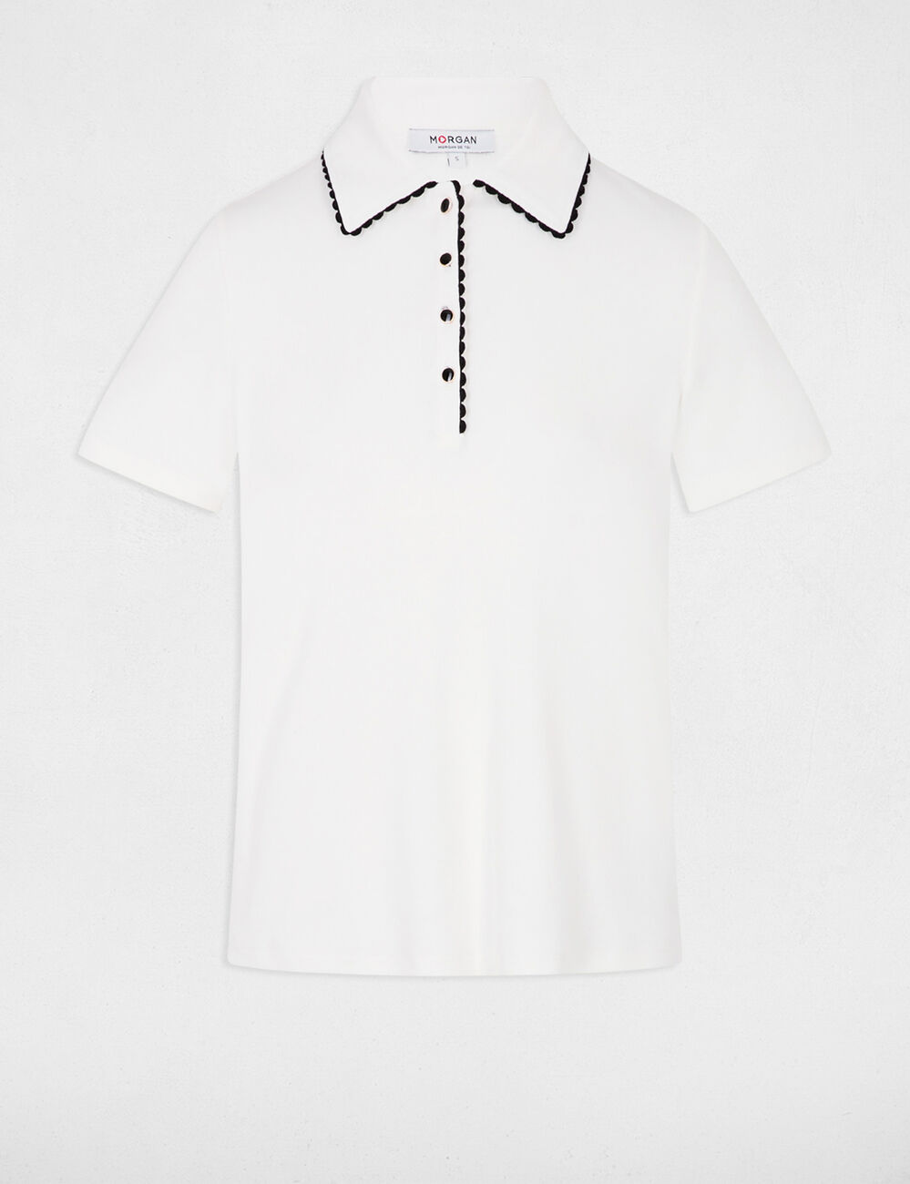 Top entallado con cuello de solapa blanco mujer