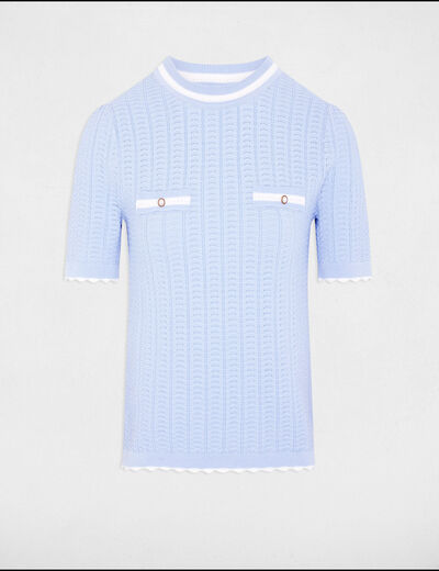 Jersey manga corta azul cielo mujer