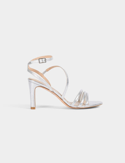 Sandalias de tacón couleur argent mujer