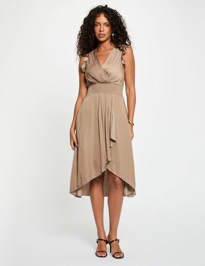 Vestido recto holgado sin mangas topo mujer