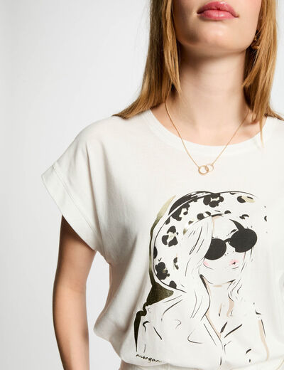 Camiseta con mensaje blanco mujer