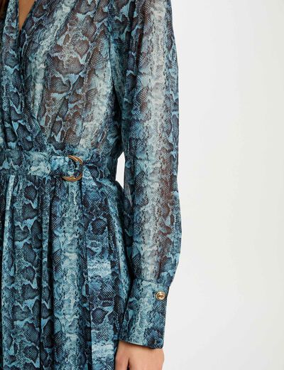 Vestido largo cruzado multico mujer
