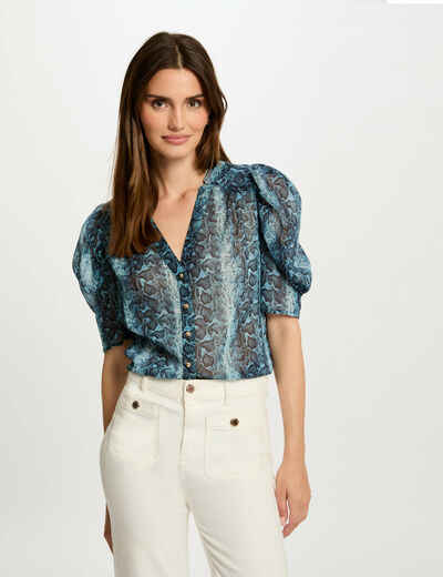 Camisa manga 3/4 estampada multico mujer