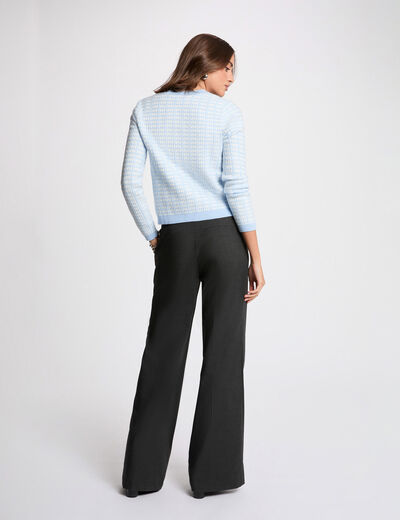 C&aacute;rdigan ajustado jacquard azul cielo mujer
