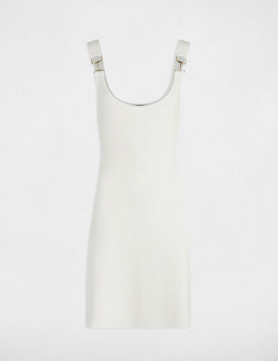 Vestido punto ajustado crudo mujer